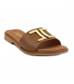 Ragazza Leather Slipper- Nut