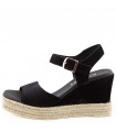 Ragazza Leather Platform Espadrilles- Black