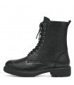 Tamaris Army Boot in Black Leather 25112