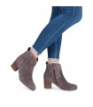 Tamaris Leather Suede Boots Grey- 25362