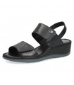 Leather ΅Anatomic Sandal by Caprice-Black 28251