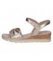 Leather ΅Anatomic Sandal by Caprice- Platin Metallic 28712