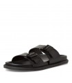 Men's leather slipper/sandal by Marco Tozzi Βlack- 17100