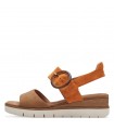 Leather Sandal Platform By Tamaris -Camel Comb 1-28206-42-313