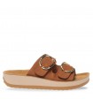 Women's Comfort Flatform With Double Buckle Parex 11529039-Camel