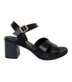 Ragazza Leather with heel Sandal- Black 0744