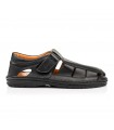 Mens Leather All Day Sandal Boxer- Black 17232