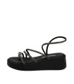 Ragazza Leather Platform Sandal- Black 01133