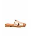 Ragazza Leather Slipper- Πλατίνα 01041