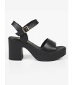 Ragazza Leather with heel Sandal- Black 0787