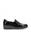 Ανατομικό Rieker Slip On Casual- Μαύρo Λουστρίν 48752-00