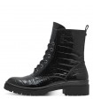 Tamaris Army Boot in Black Croco 1-25236