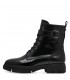 Tamaris Army Boot in Black Patent 25289