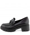 Δερμάτινο Loafers Chunky Με Αγκράφα Ragazza- Μαύρο 0756