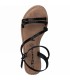 Flat Tamaris Women's Leather Sandal -Black-28113