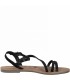 Flat Tamaris Women's Leather Sandal -Black-28113