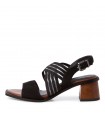 Leather Heeled Sandal By Tamaris -Black