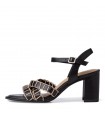 Leather Heeled Sandal By Tamaris -Black