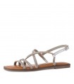 Leather Sandal By Tamaris -Silver