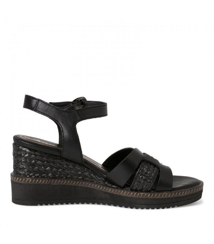 Leather Sandal Platform By Tamaris -Black