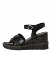 Leather Sandal Platform By Tamaris -Black