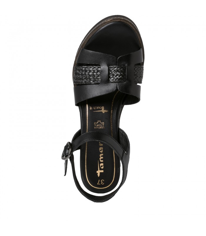 Leather Sandal Platform By Tamaris -Black