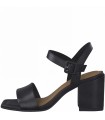 Leather Heeled Sandal By Marco Tozzi- Black