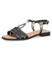 Leather Anatomical Sandal  By Caprice- Black