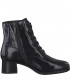 Tamaris Comfort Heeled Booties in Black Leather