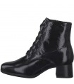 Tamaris Comfort Heeled Booties in Black Leather