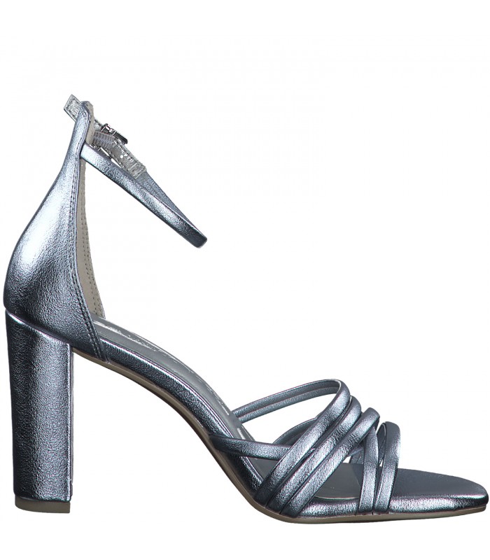 Heeled Sandal By Marco Tozzi- Silver Metallic