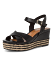 Leather Sandal Platform By Tamaris -Black