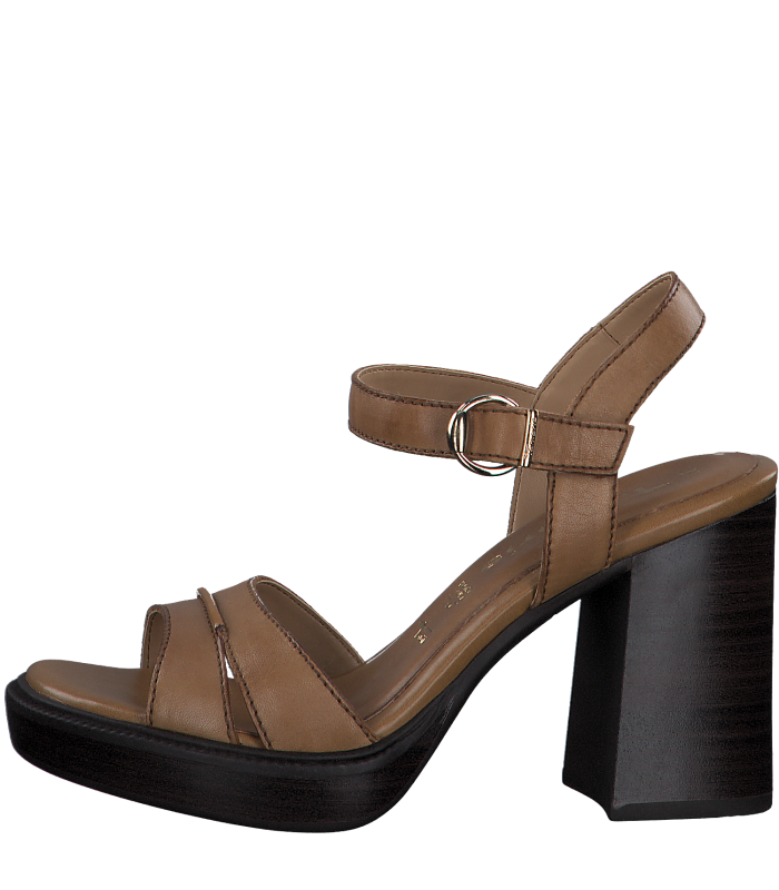 Leather Sandal By Tamaris -Camel