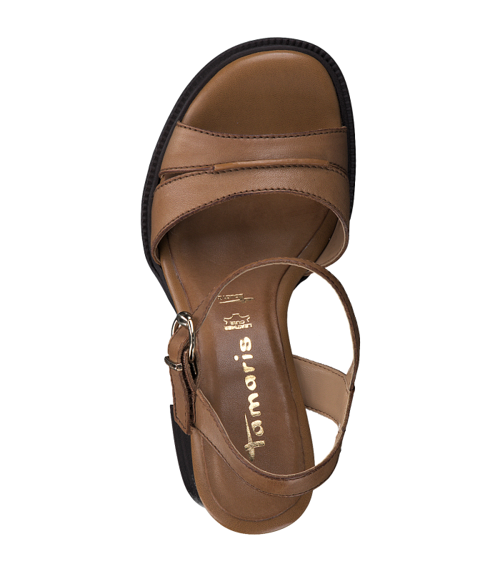 Leather Sandal By Tamaris -Camel